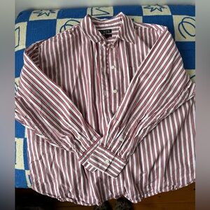 J. Crew Étienne Oversized Striped Poplin Shirt SMALL